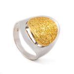 Sterling Silver Gold Plated Minoan Phaistos Disc Ring - Image 4