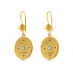 Byzantine Dangle Oval Earrings with Zircon - Image 6
