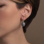 Gerochristo - Garden Shadows Oval Earrings with cubic zirconia