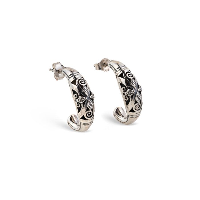 Gerochristo - Classical hoop earrings in Sterling Silver - Image 1