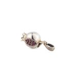 Gerochristo - Pomegranate pendant in sterling silver with red CZ - Image 3