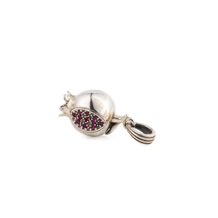 Gerochristo - Pomegranate pendant in sterling silver with red CZ - Image 3