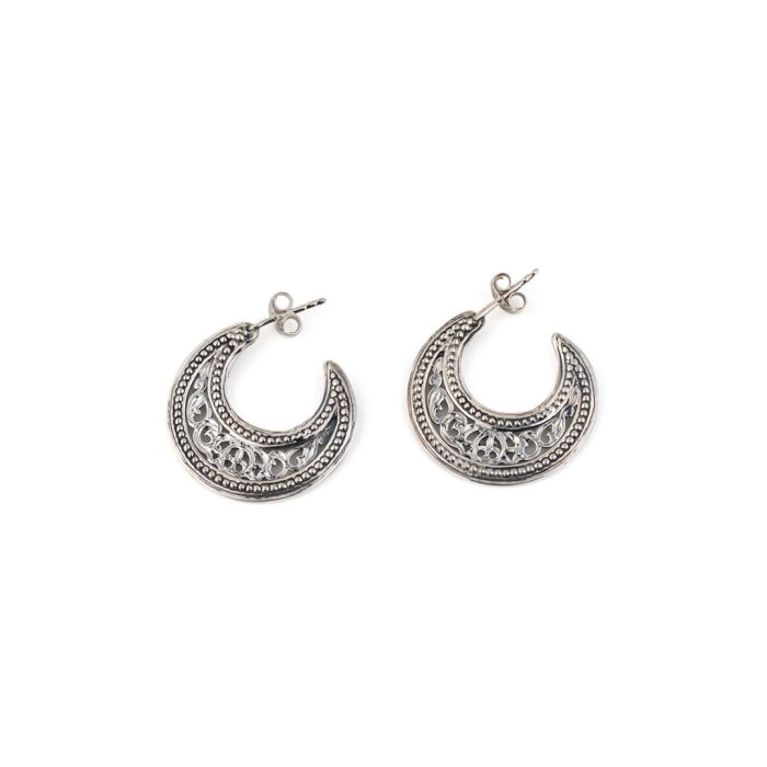 Gerochristo - Garden Shadows small hoops earrings in Sterling Silver - Image 1