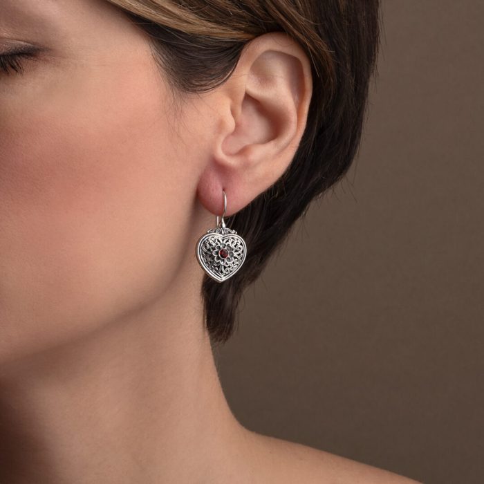 Gerochristo - Mediterranean heart earrings in Sterling Silver - Image 2
