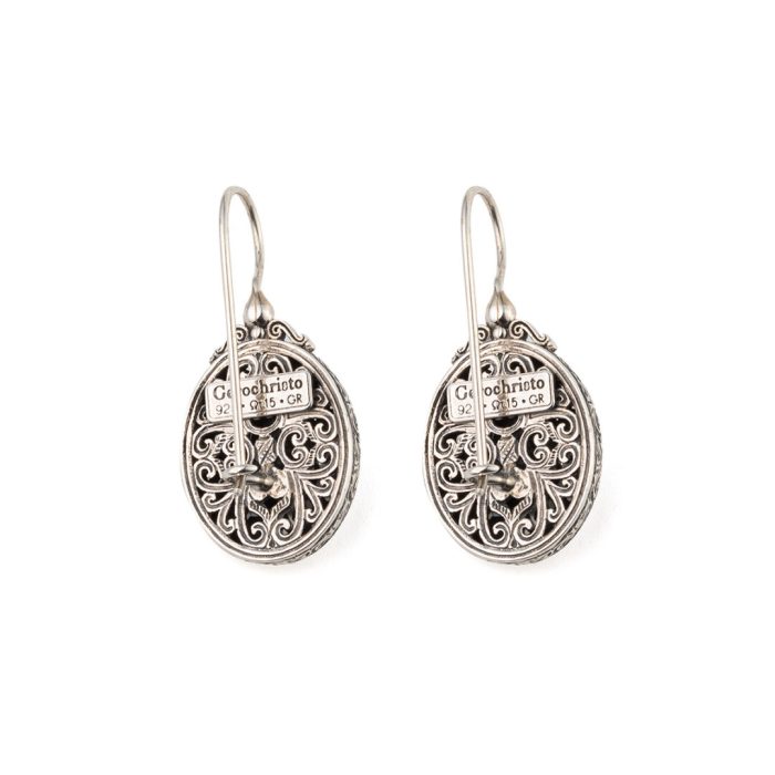 Gerochristo - Mediterranean Oval Earrings with Gemstones - Image 2