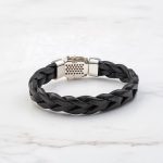 Medusa Leather Bracelet - Sterling Silver & K14 Gold - Image 3