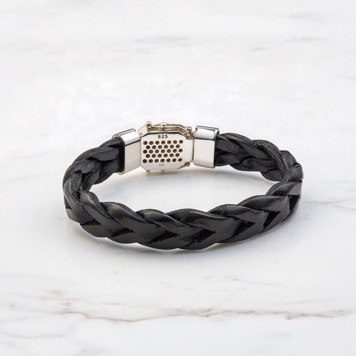 Medusa Leather Bracelet - Sterling Silver & K14 Gold - Image 3