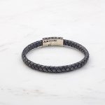Cross Grey Leather Bracelet - Sterling Silver & K14 Gold - Image 4