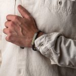 Meander Leather Bracelet - Sterling Silver & K14 Gold - Image 2