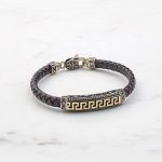 Meander Leather Bracelet - Sterling Silver & K14 Gold
