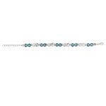 Greek Key Design Bracelet - 925 Sterling Silver and Blue Opal - Image 2