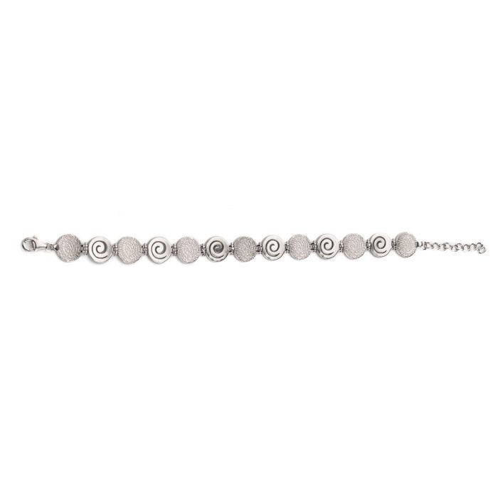 Spiral Phaistos Disc Blue Opal Bracelet - Sterling Silver - Image 3