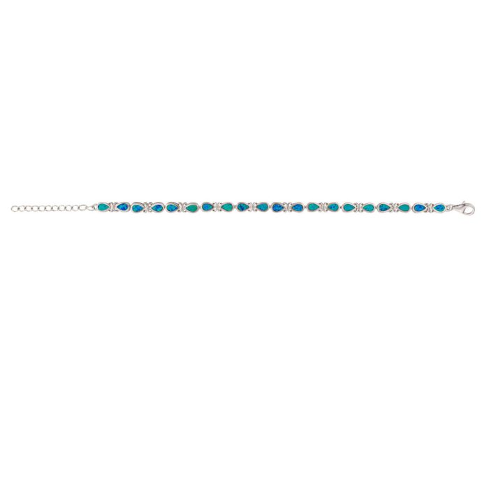 Drops Blue Opal Bracelet - 925 Sterling Silver - Image 3
