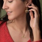 Gold Bee Pendant in 14K Solid Yellow Gold - Image 2