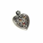 Gerochristo - Garden Shadows Heart pendant in 18K Gold and Sterling Silver with rubies - Image 3