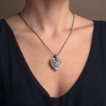 Gerochristo - Garden Shadows Heart pendant in 18K Gold and Sterling Silver with rubies - Image 2