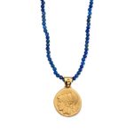 Stone string necklace with Athena pendant