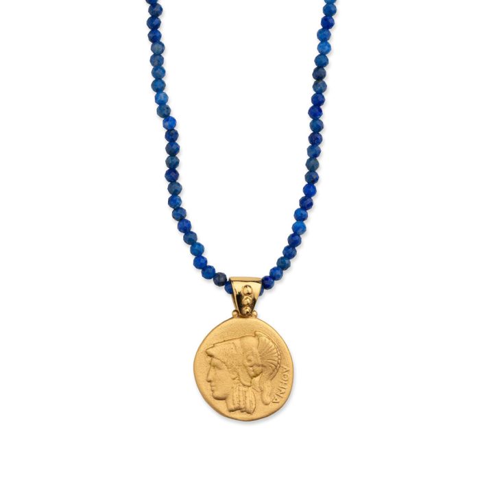 Stone string necklace with Athena pendant - Image 1