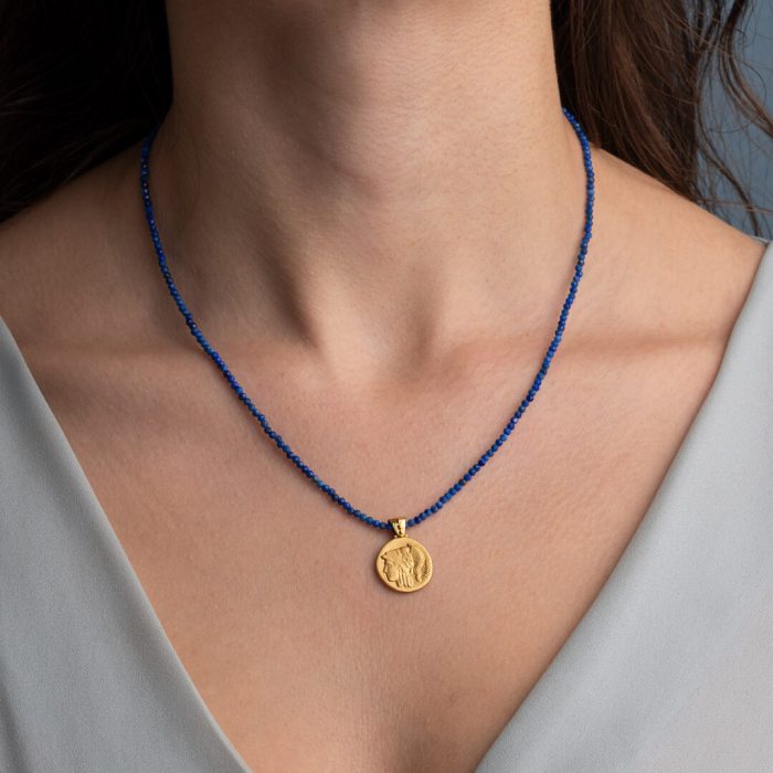 Stone string necklace with Athena pendant - Image 2