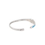 925 Sterling Silver - Blue Opal Bangle Bracelet - Image 3