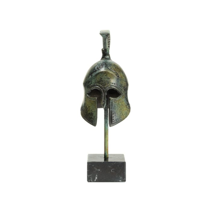 Spartan Helmet on Marble Base - Bronze Sculpture - Image 1