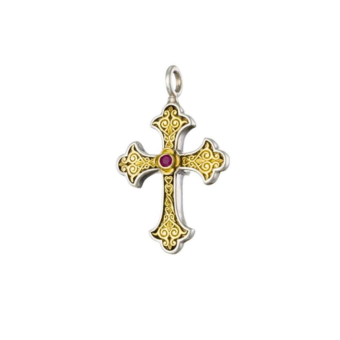 Gerochristo - Aretousa Cross in 18K Gold and Sterling silver - Image 1