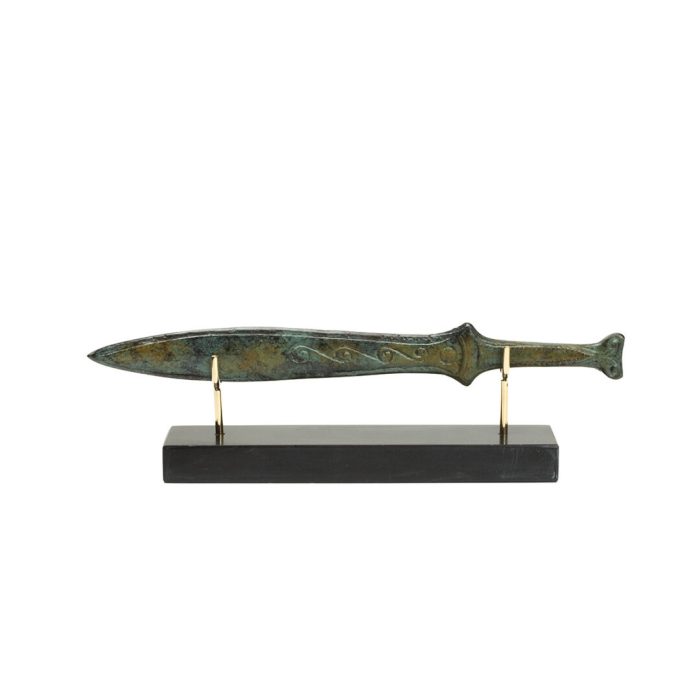 Spartan Soldier Sword on Marble Base - Bronze - Image 3