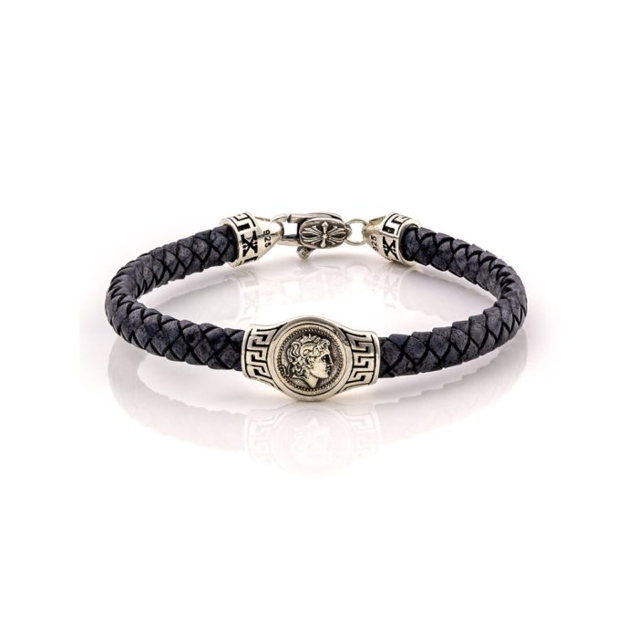 Alexander Leather Bracelet - 925 Sterling Silver - Image 1