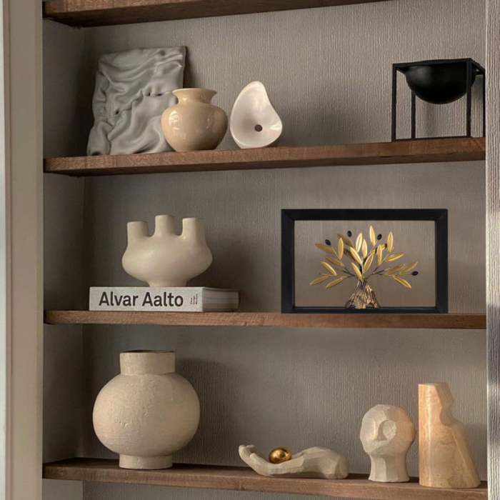 Διακοσμητικό Ξύλινο Κάδρο 30X20 cm – Δέντρο Ελιάς Ορείχαλκος - Image 2