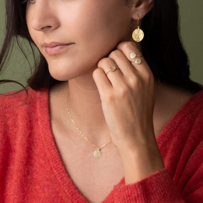 Phaistos Disc Necklace - 14K Gold - Image 2