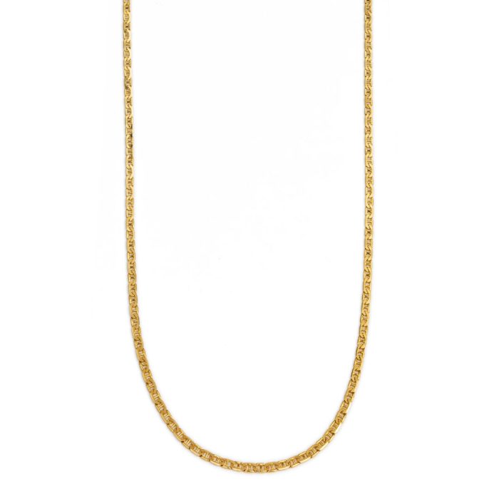 14K Gold Flat Mariner Chain 55 cm - Image 3