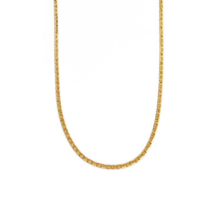 14K Gold Flat Mariner Chain 55 cm - Image 2