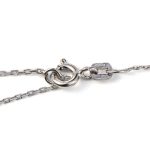White Round Eye Necklace with Cross - Sterling Silver - Image 3