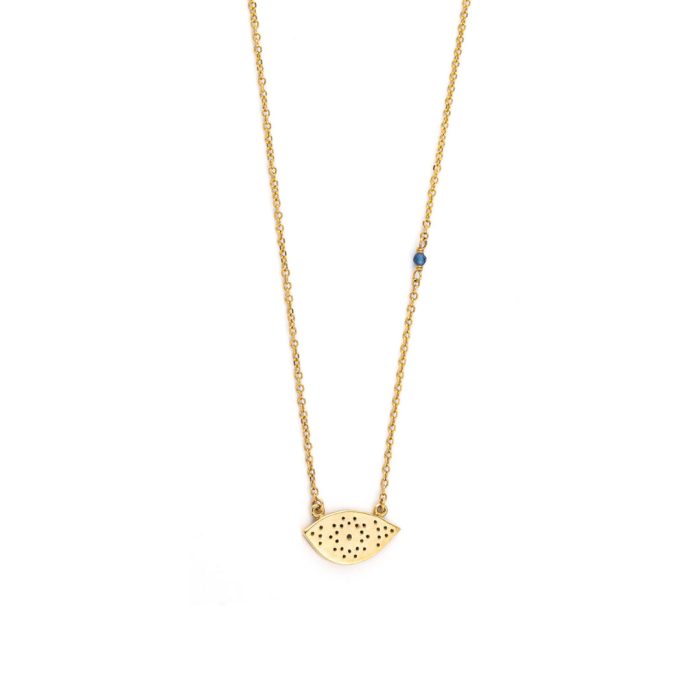 Evil Eye 9K Yellow Gold Zircon Necklace - Image 2