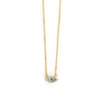 9K Yellow Gold Eye Necklace with zircons - Image 2