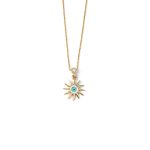 Eye Necklace - 14K Yellow Gold with White Enamel