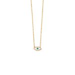 Evil Eye Necklace – 14K Yellow Gold with Blue Enamel - Image 4
