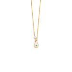 Evil Eye Tear Drop Necklace with Pearl – 14K Yellow Gold with Blue Enamel - Image 4