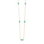 Evil Eyes Necklace - 14K Yellow Gold with Turquoise Enamel - Image 3