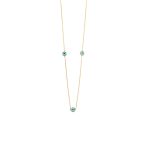 Blue Evil Eyes Necklace- 14K Gold - Image 3