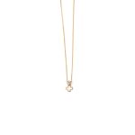 Open Cross Necklace with Zircon – 14K Gold