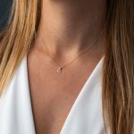 Open Cross Necklace with Zircon – 14K Gold - Image 2