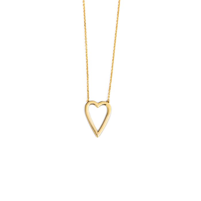 Open Heart Necklace - 14K Gold - Image 1