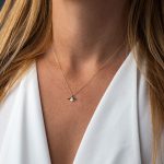 Eye Necklace with White Zircon – 14K Gold - Image 2