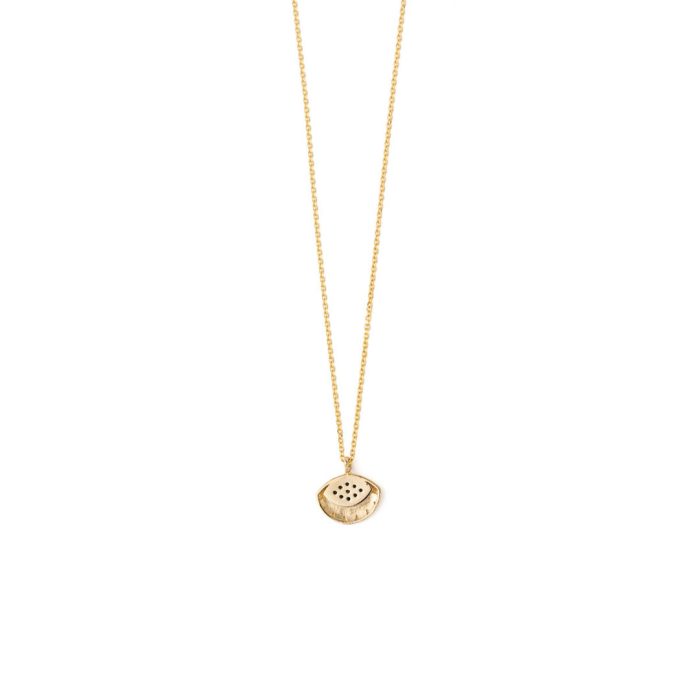 Evil Eye Necklace with Blue Zircon – 14K Gold - Image 3