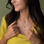 14k Gold Byzantine Cross With Multi Stones - Image 2