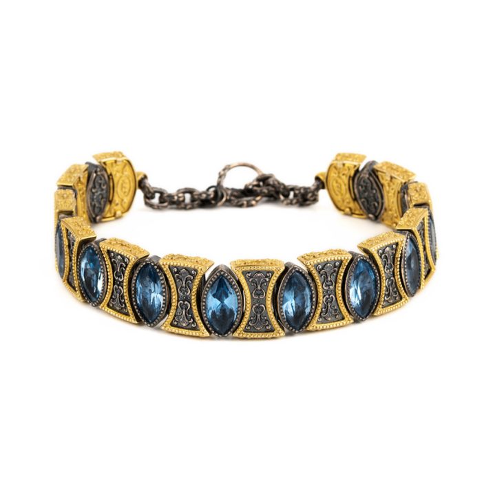 Byzantine Link Bracelet - Sterling Silver Gold Plated - Image 1