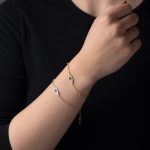 Βραχιόλι Αλυσίδα από Ασήμι με Μάτι Επίχρυσο - Image 2