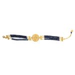 Spiral Bracelet with stones - Sterling Silver and Gold Plated - Image 2