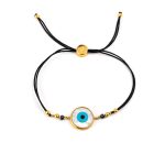 Sterling Silver Bracelet Mother of Pearl Evil Eye